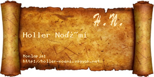 Holler Noémi névjegykártya